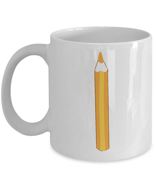 Pencil Smooth Orange White Mugs - Funny Coffee White coffee mugs 11 oz