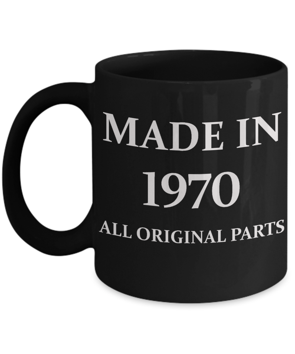 50th birthday gift ideas to inspire by discerning food and travel - Made in 1970 All original parts - Black Porcelain Coffee 11 oz for - Born In 1970