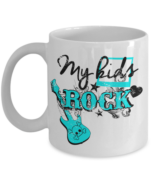 Kids Personalized Gift Coffee mug, My Kids Rock-White Porcelain Coffee Mug 11 oz