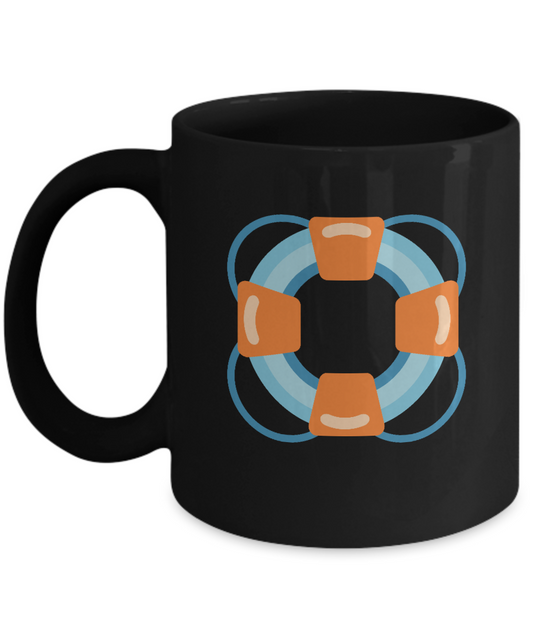 Beach Swim ball Black Mugs - Black Coffee Mug Birthday Gag Gifts 11 oz