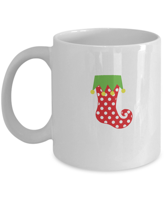 Pattern Stocking Red dot coffee mugs - Funny Christmas White coffee mugs 11 oz