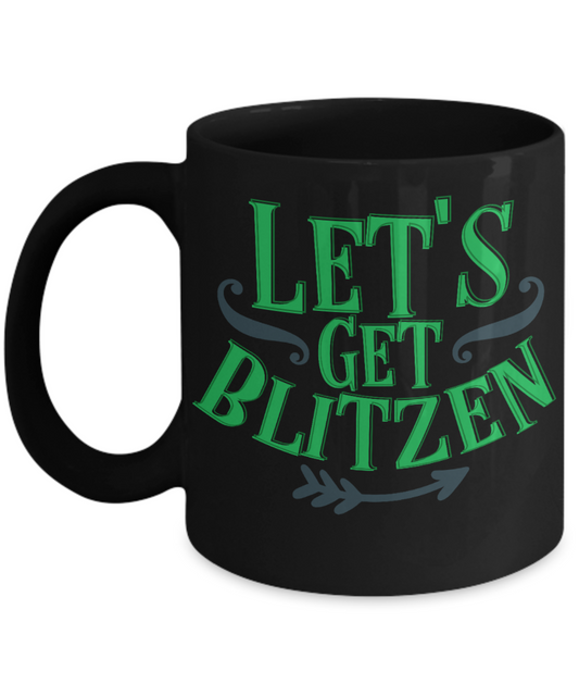 Knightmare before christmas mug - Let's Get Blitzen - Funny Christmas Gifts Mugs, Christmas Gifts for family Ceramic Cup Black, Funny Mugs Gift Ideas 11 Oz