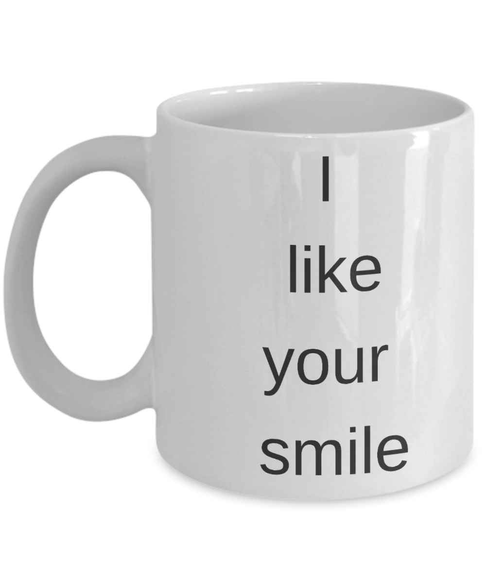Buny lover gifts - I Like your Smile - White Porcelain Coffee Cup,Premium 11 oz Funny Mugs White coffee cup Gifts Ideas