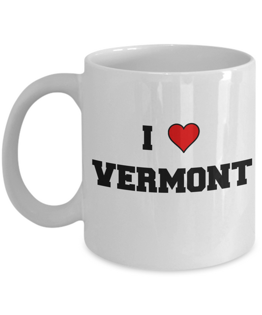 Vermont Tea Coffee Mugs,I Love Vermont USA States Ceramic Coffee Mug Tea Cup Gifts Mugs 11 oz Funny Mugs