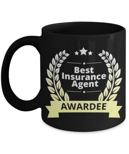 Best Insurance Agent Coffee Mug - Black Porcelain Coffee Cup,Premium 11 oz Black coffee cup