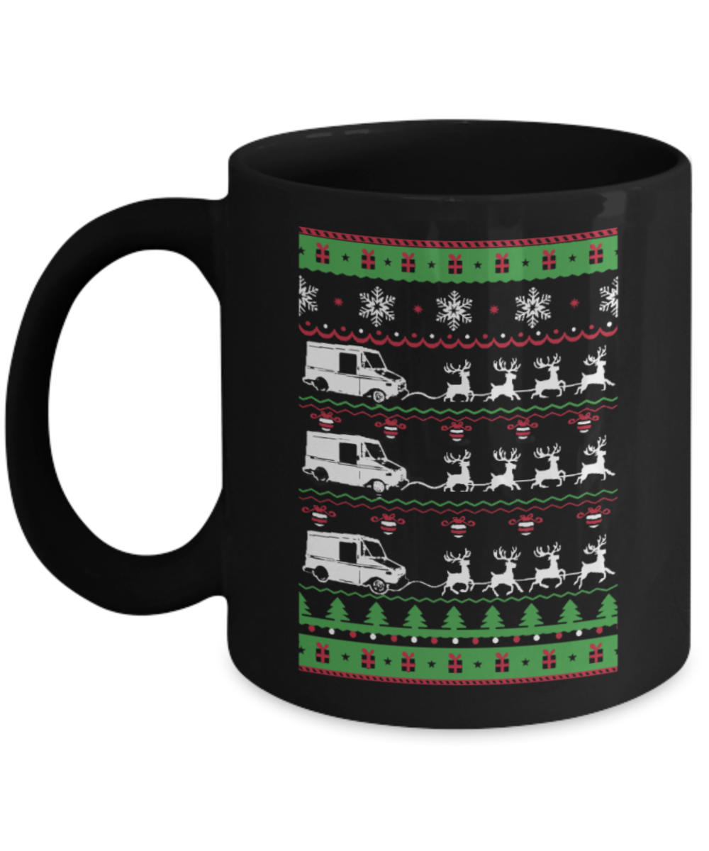 Peets coffee k cups christmas blend , Christmas Trucks - Black Coffee Mug Porcelain Tea Cup 11 oz - Great Gift
