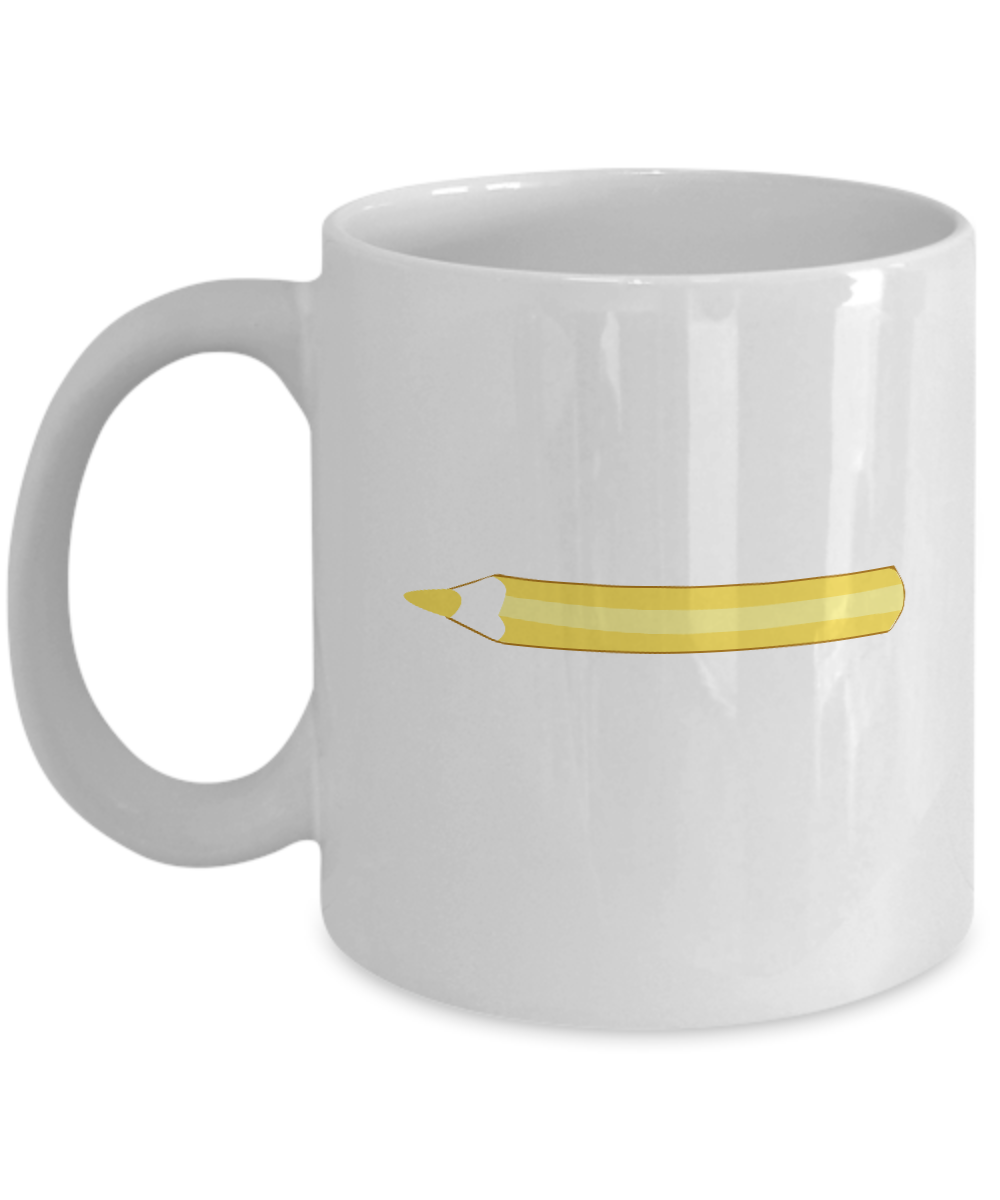 Pencil Yellow 3 White Mugs - Funny Coffee Mugs White coffee mugs 11 oz