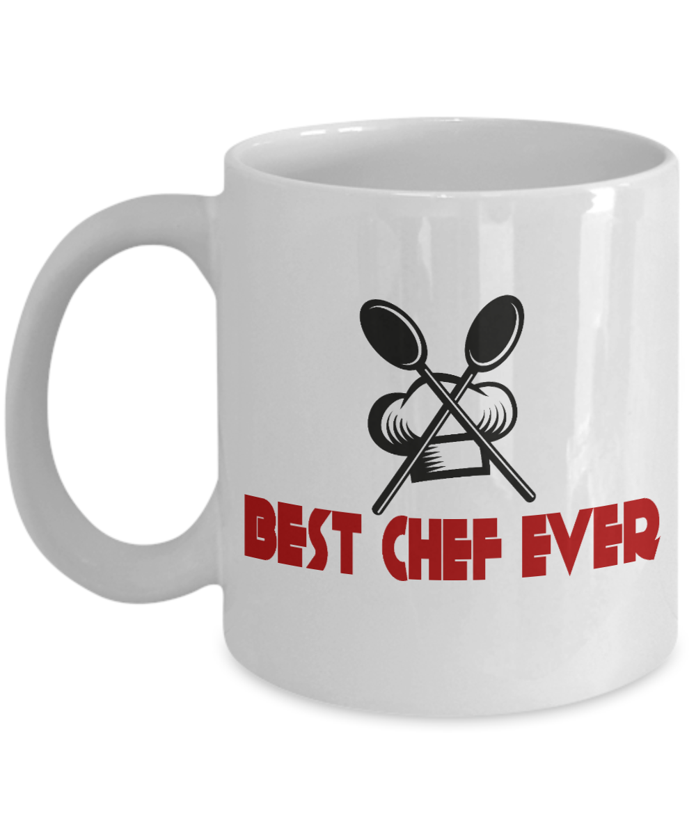 Best Chef Coffee Mug, Best Chef Ever-White Porcelain Coffee Mug 11 oz for chef, love, cooking,Dad,Mom
