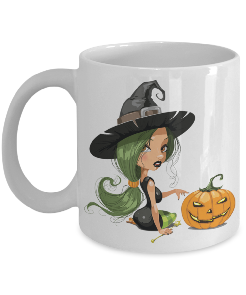 Halloween Cute Mug - White Porcelain Coffee Cup,Premium 11 oz White coffee cup