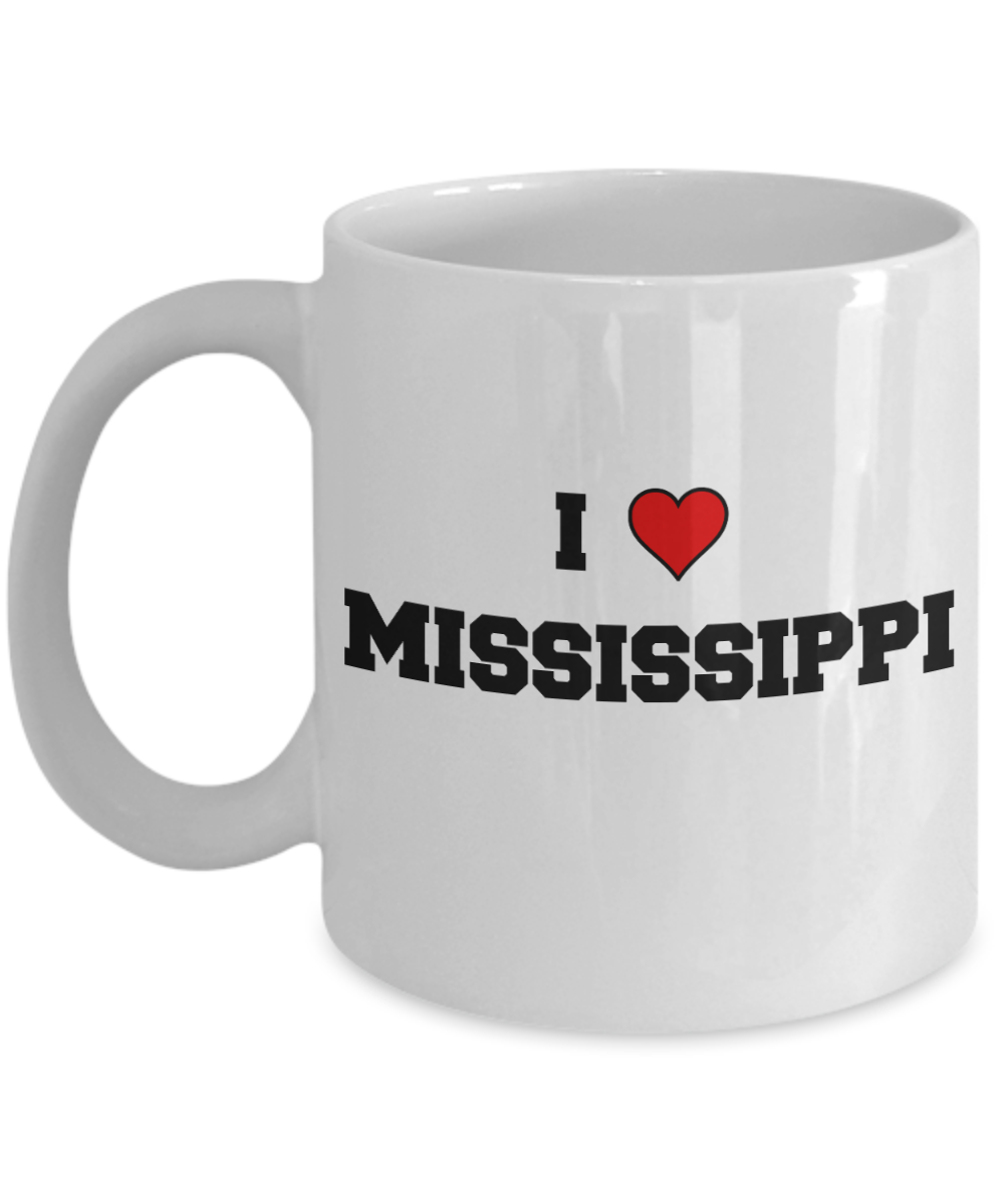 Mississippi Tea Coffee Mugs,I Love Mississippi USA States Ceramic Coffee Mug Tea Cup Gifts Mugs 11 oz Funny Mugs