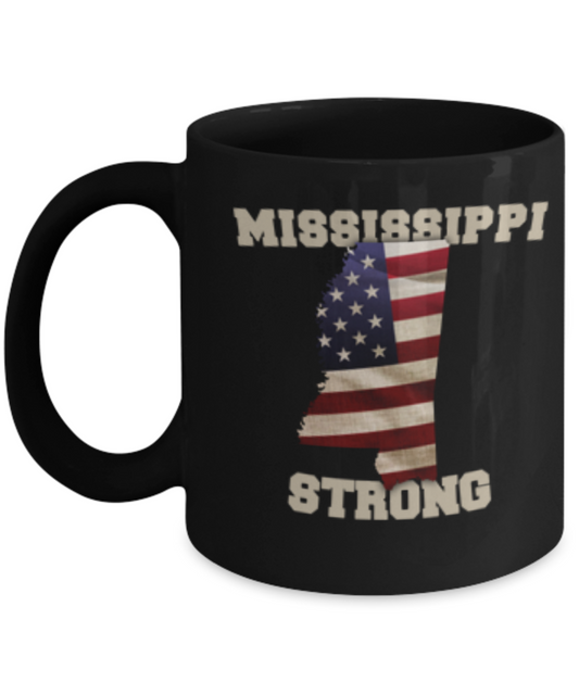 Mississippi State coffee Black mug - Porcelain Black Funny Black coffee mugs 11 oz
