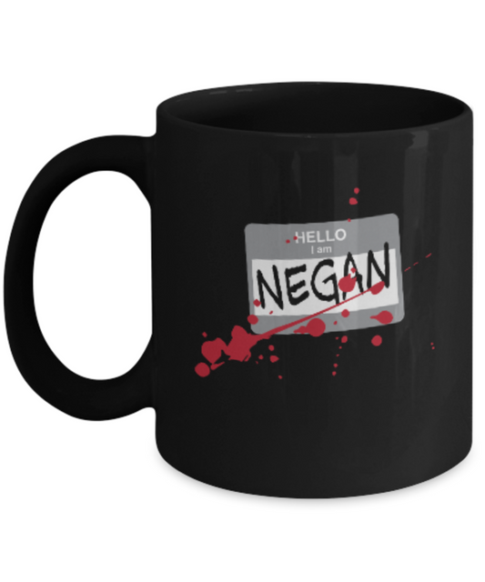 Plants vs zombies gift box mugs , Hello I'm Negan - Black Coffee Mug Porcelain Tea Cup 11 oz - Great Gift