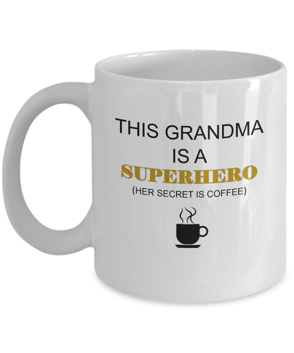 Grandma Superhero gift coffee white mugs - Funny Christmas White coffee mugs 11 oz