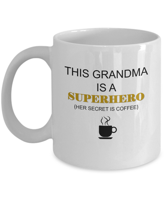 Grandma Superhero gift coffee white mugs - Funny Christmas White coffee mugs 11 oz