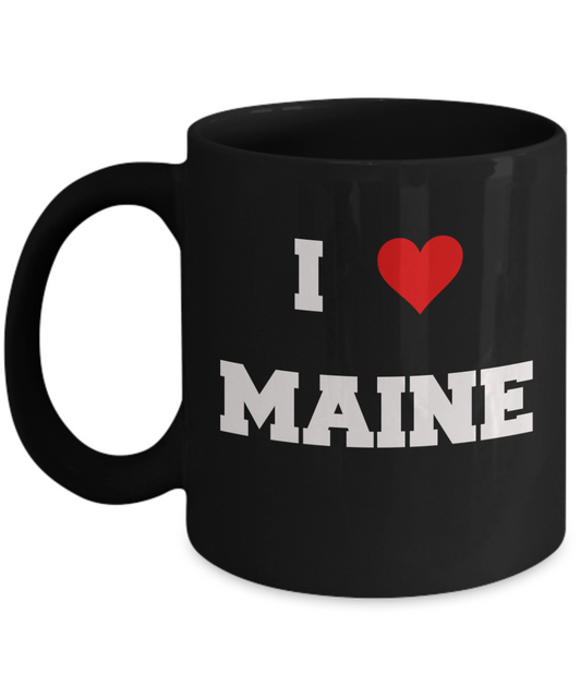Maine Tea Coffee Mugs,I Love Maine USA States Ceramic Black Coffee Mug Tea Cup Gifts Mugs 11 oz Funny Mugs