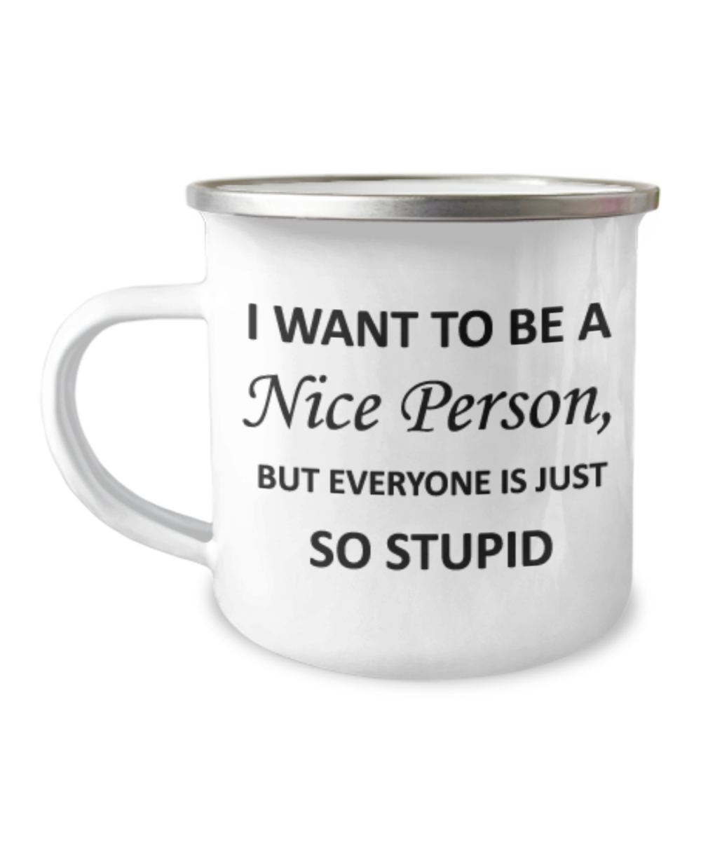 World's Best Carpenter Gift Coffee Mug, This Carpenter Knows How To Use His Wood-12 Oz Stainless Steel Enamel Finish White Camper Coffee Mug