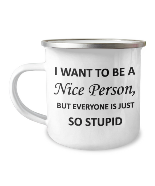 World's Best Carpenter Gift Coffee Mug, This Carpenter Knows How To Use His Wood-12 Oz Stainless Steel Enamel Finish White Camper Coffee Mug