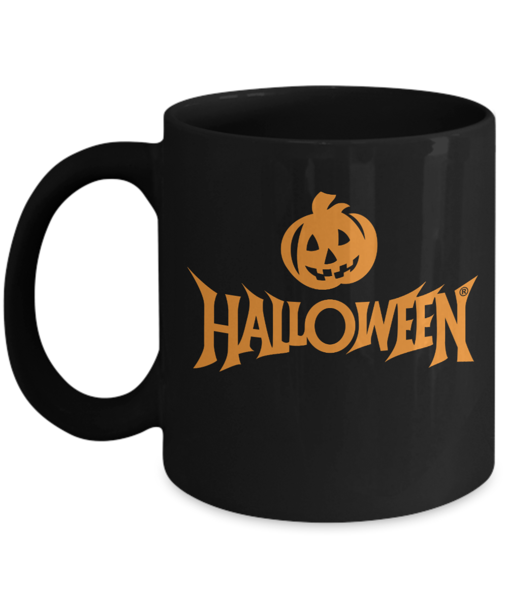 Halloween Pumpkin Mugs - Black Porcelain Coffee Cup,Premium 11 oz Black coffee cup