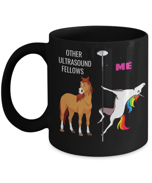 Other Ultrasound Fellows gift for women - other ultrasound fellows unicorn coffee mug - black porcelain coffee 11 oz for grandma, mom, sister, best friend