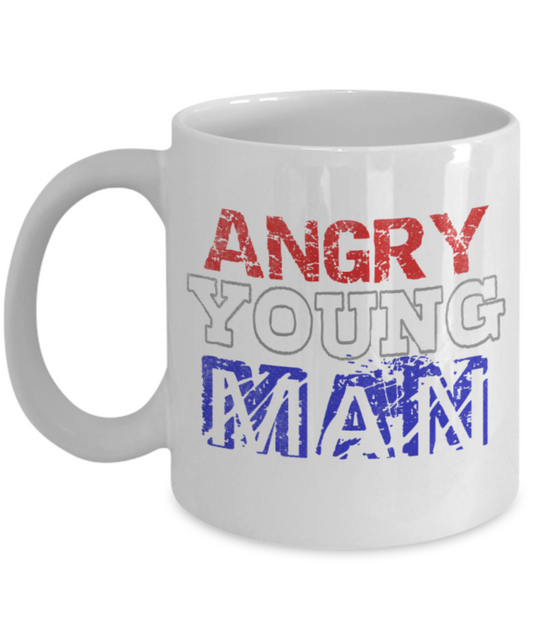 Angry young man - Funny White Porcelain Coffee 11 oz