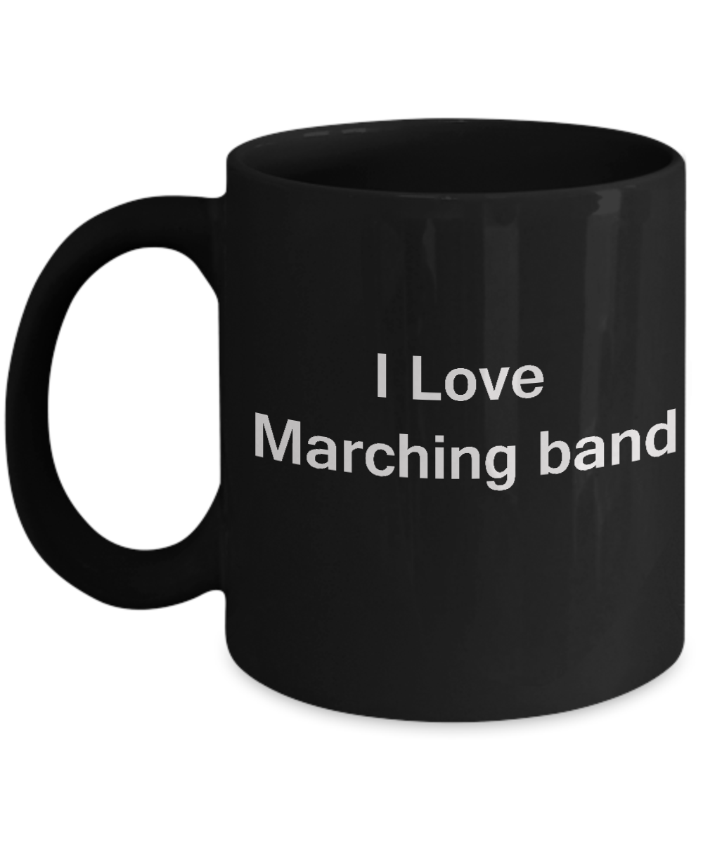 I Love Marching Band - I Love Lacrosse - Valentines Black coffee mugs 11 oz