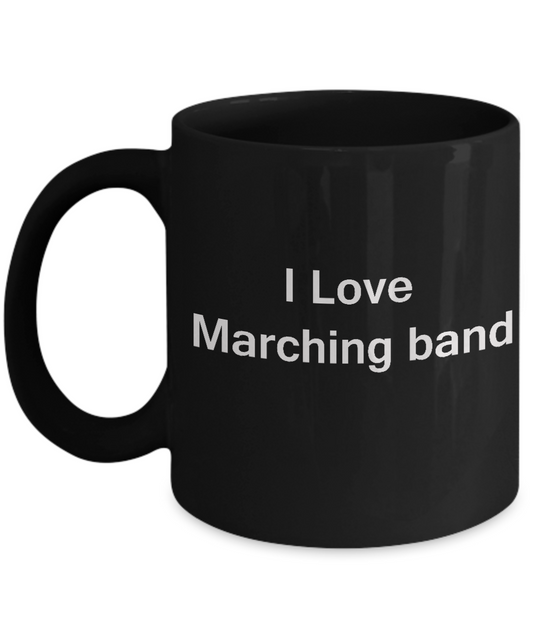 I Love Marching Band - I Love Lacrosse - Valentines Black coffee mugs 11 oz