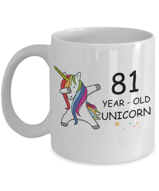 81st Birthday Gift for Women - 81 Year Old Unicorn Dabbing Mug - Funny White Porcelain Coffee 11 oz for Grandma, Mom, Sister, Best Friend, Women, Her - Legends are Born In 1939