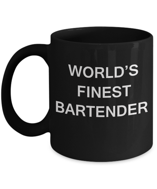 World's Finest Bartender mugs - Gifts For Bartender - Black coffee mugs 11 oz