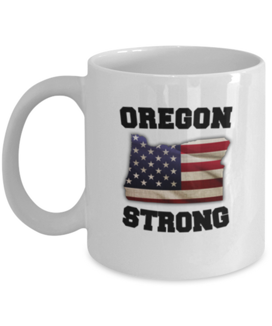 USA State Strong Oregon coffee mug - Porcelain White coffee mugs 11 oz
