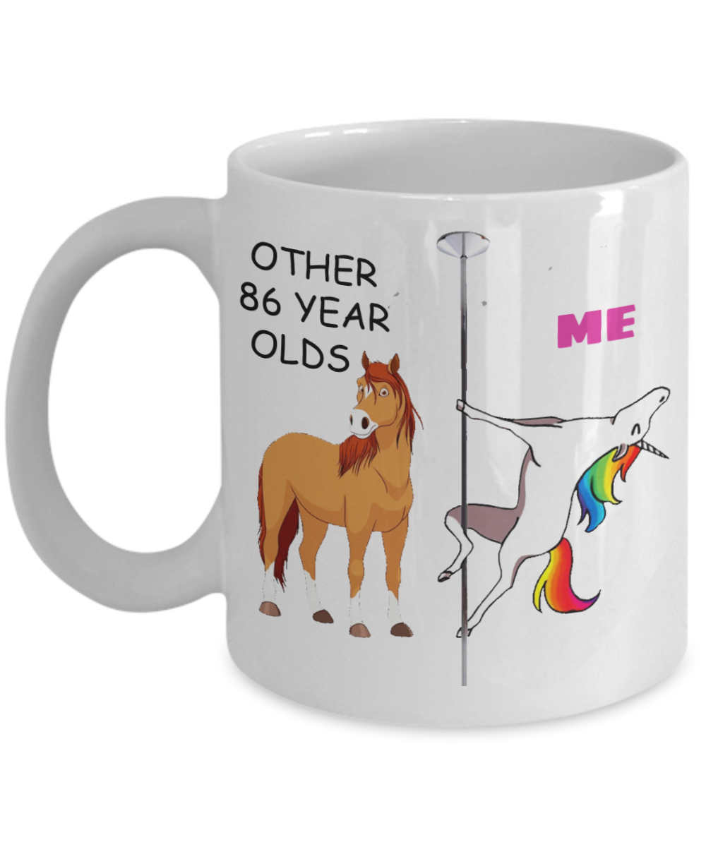 86th Birthday Gift for Women - Other 86 Year Olds Me Unicorn Coffee Mug - Funny White Porcelain Coffee 11 oz for Grandma, Mom, Sister, Best Friend, Women, Her - Born In 1934