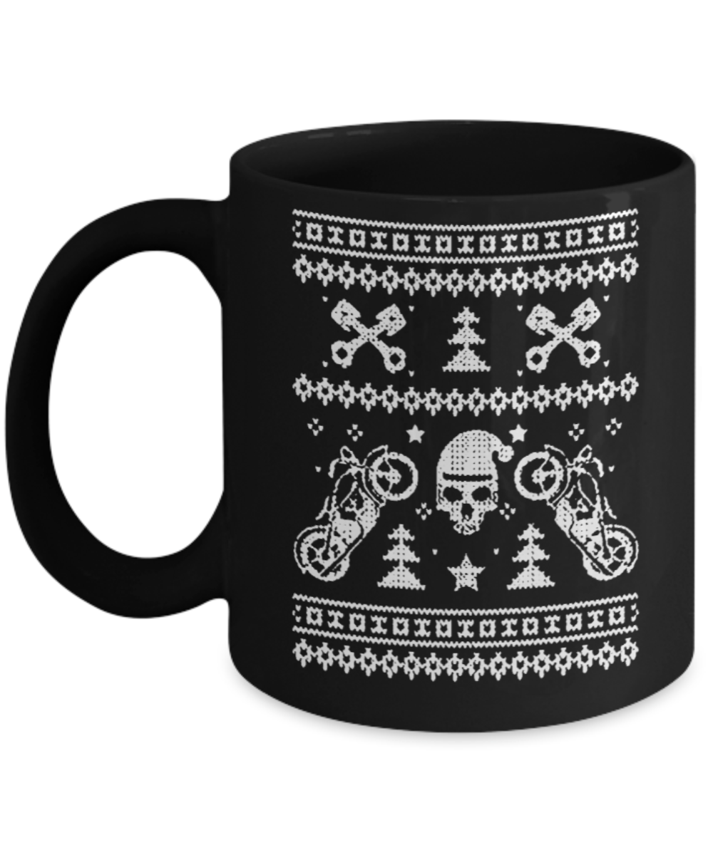 Peets coffee k cups christmas blend , Christmas Bikes - Black Coffee Mug Porcelain Tea Cup 11 oz - Great Gift