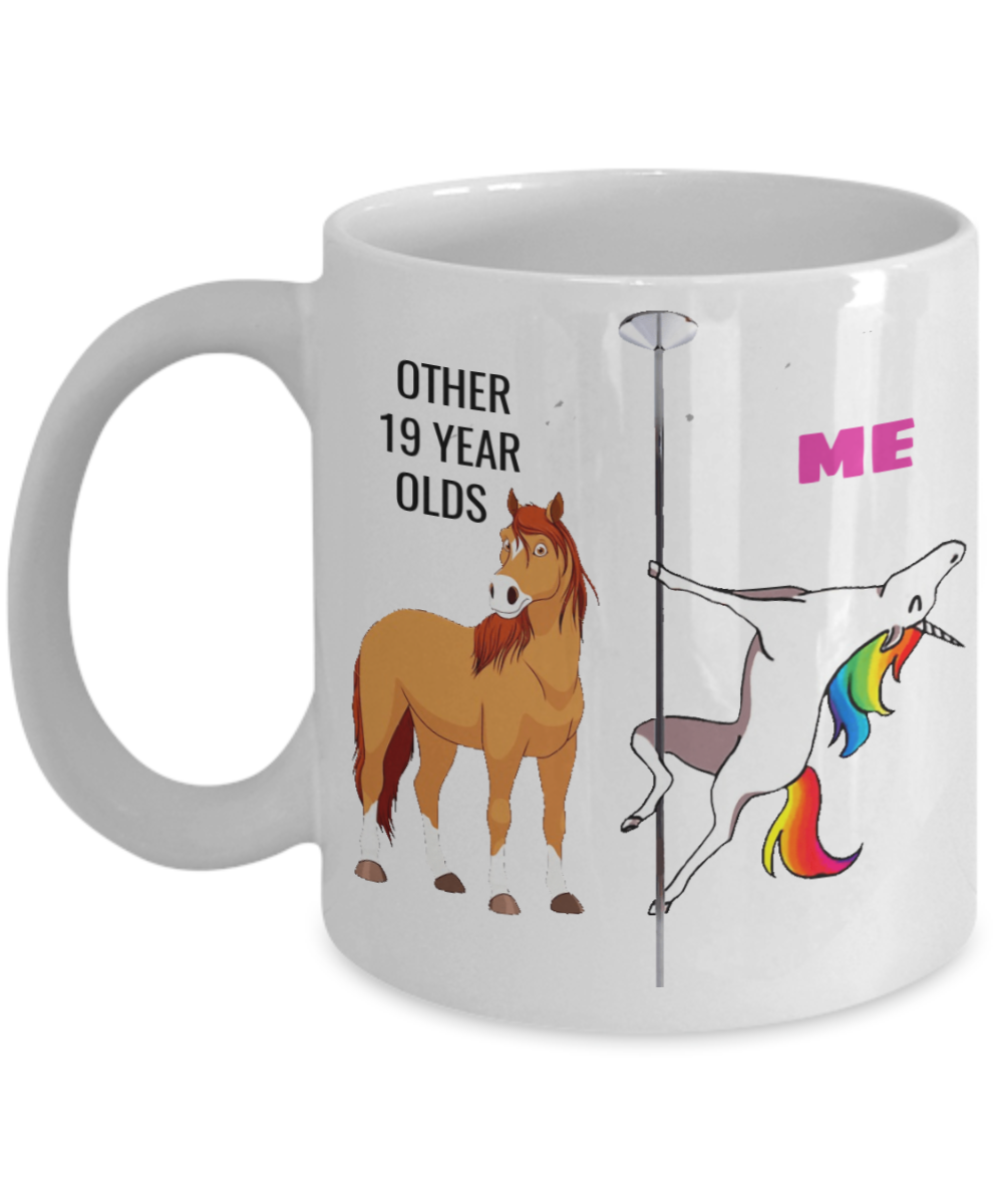 Unicorn Birthday gift 19th Birthday Gift for Women - Other 19 Year Olds Me Unicorn Coffee Mug - Funny White Porcelain Coffee 11 oz for Grandma, Mom, Sister, Best Friend, Women, Her - Born In 2001