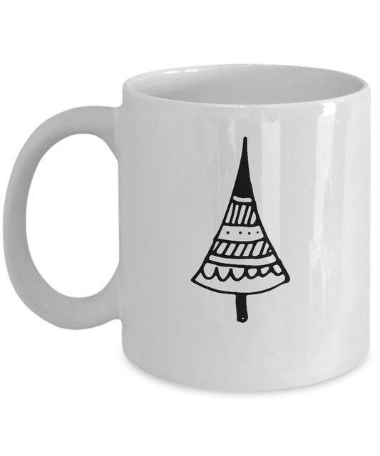 Christmas Doodles Gift Xmas Trees coffee Mugs - Funny Christmas White coffee mugs 11 oz