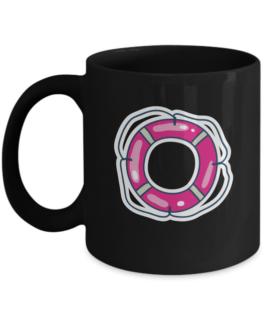 Circle Round Funny Black Mugs - Funny Valentines day Black coffee mugs 11 oz