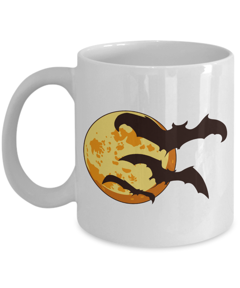 Halloween Moon Coffee Mug - White Porcelain Coffee Cup,Premium 11 oz White coffee cup