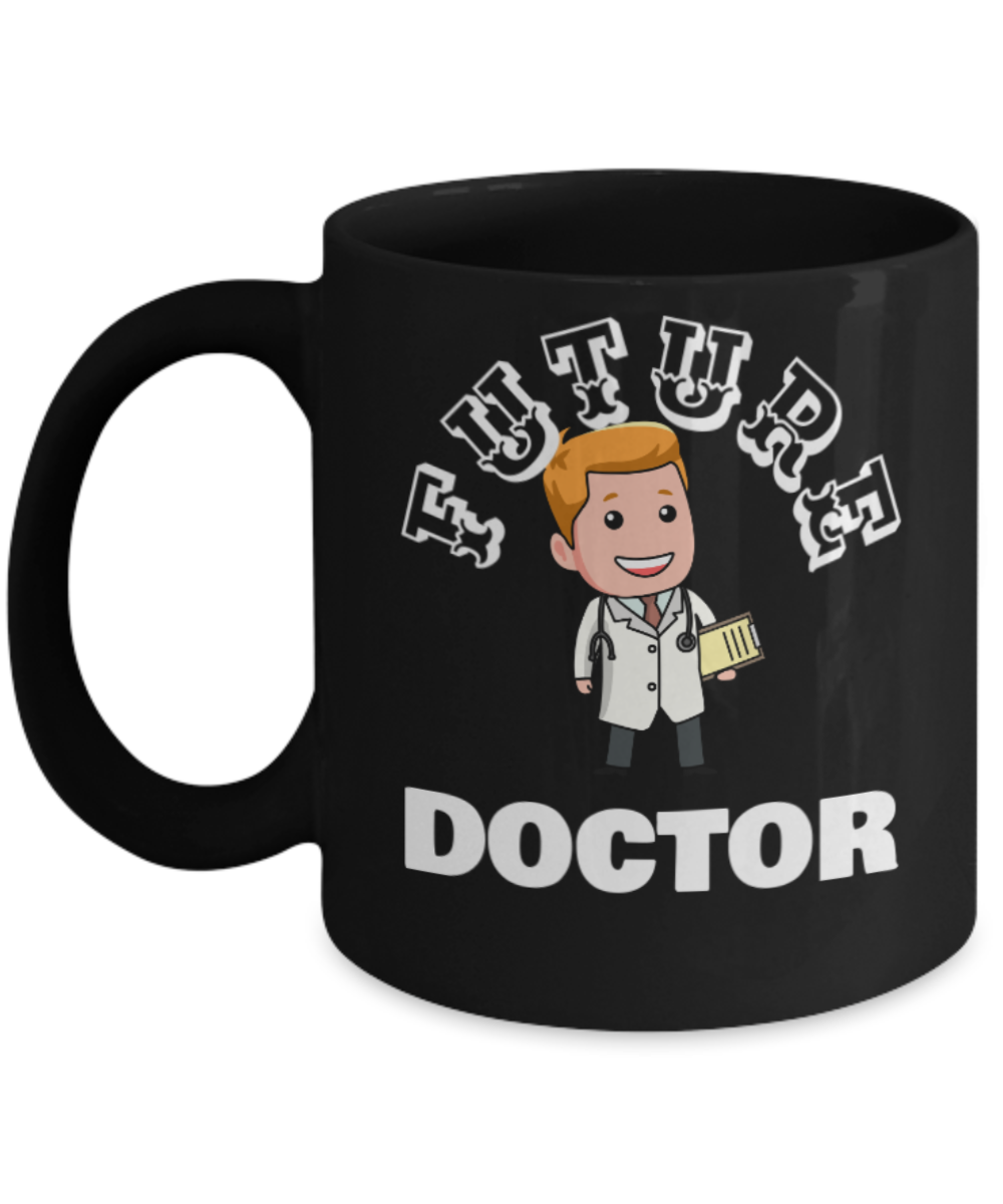 Future Doctor Coffee Mug - Black Porcelain Coffee Cup,Premium 11 oz White coffee cup