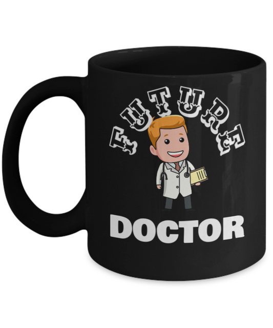Future Doctor Coffee Mug - Black Porcelain Coffee Cup,Premium 11 oz White coffee cup