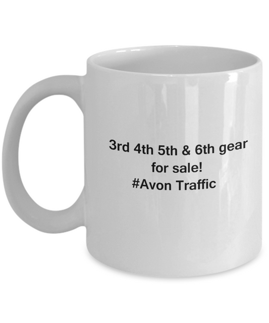 3rd 4th 5th & 6th Gear for Sale! Avon Traffic White coffee mugs for Car lovers 11 oz