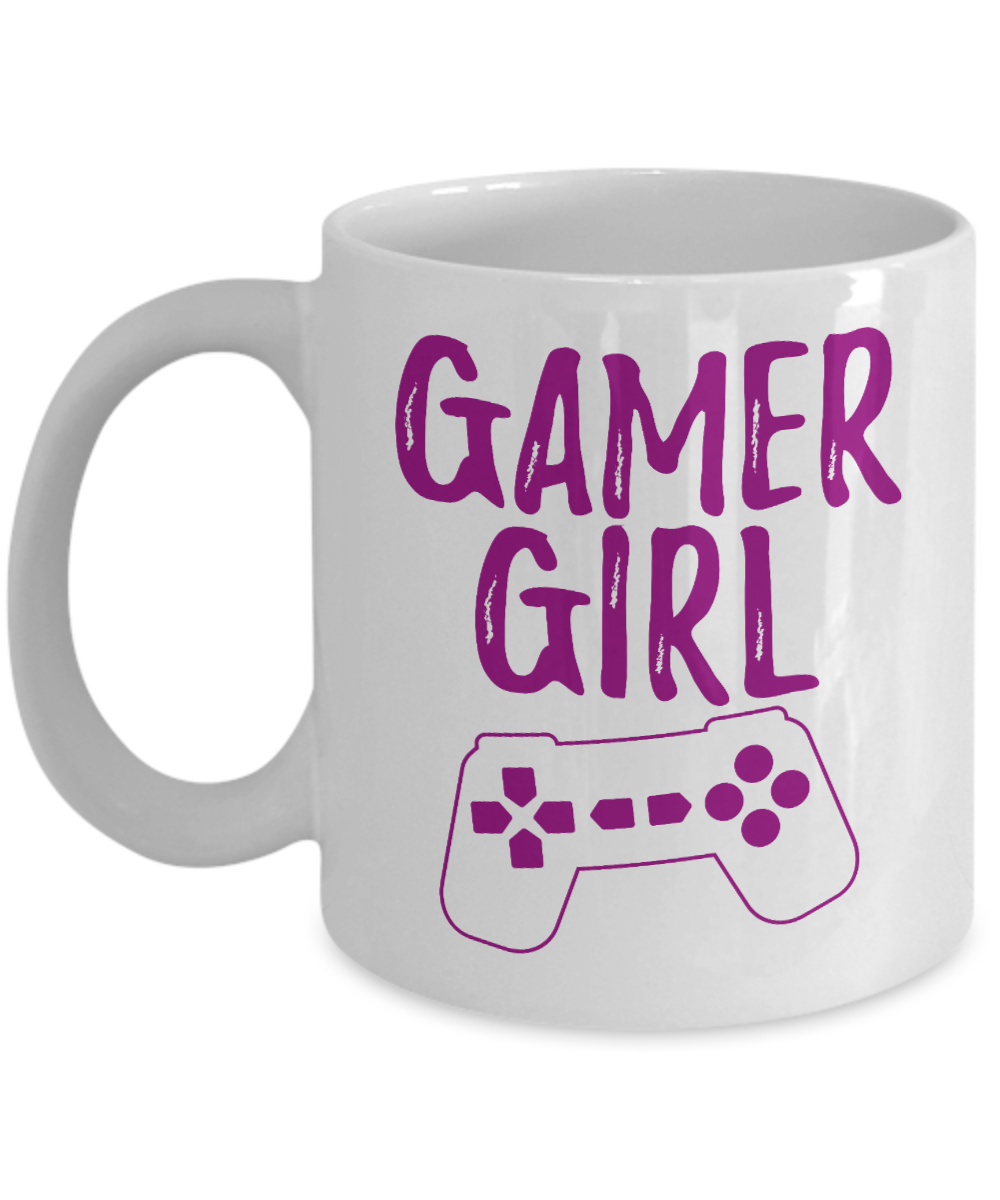 Gamer Coffee Mug, Gamer Girl-White Porcelain Coffee Mug 11 oz for Gamer, son, Daughter, boyfriend, Girlfriend