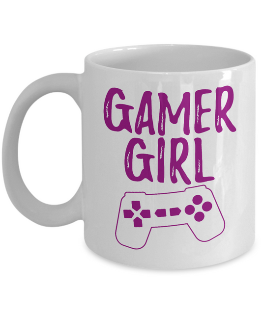 Gamer Coffee Mug, Gamer Girl-White Porcelain Coffee Mug 11 oz for Gamer, son, Daughter, boyfriend, Girlfriend