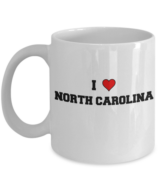 North Carolina Tea Coffee Mugs,I Love North Carolina USA States Ceramic Coffee Mug Tea Cup Gifts Mugs 11 oz Funny Mugs