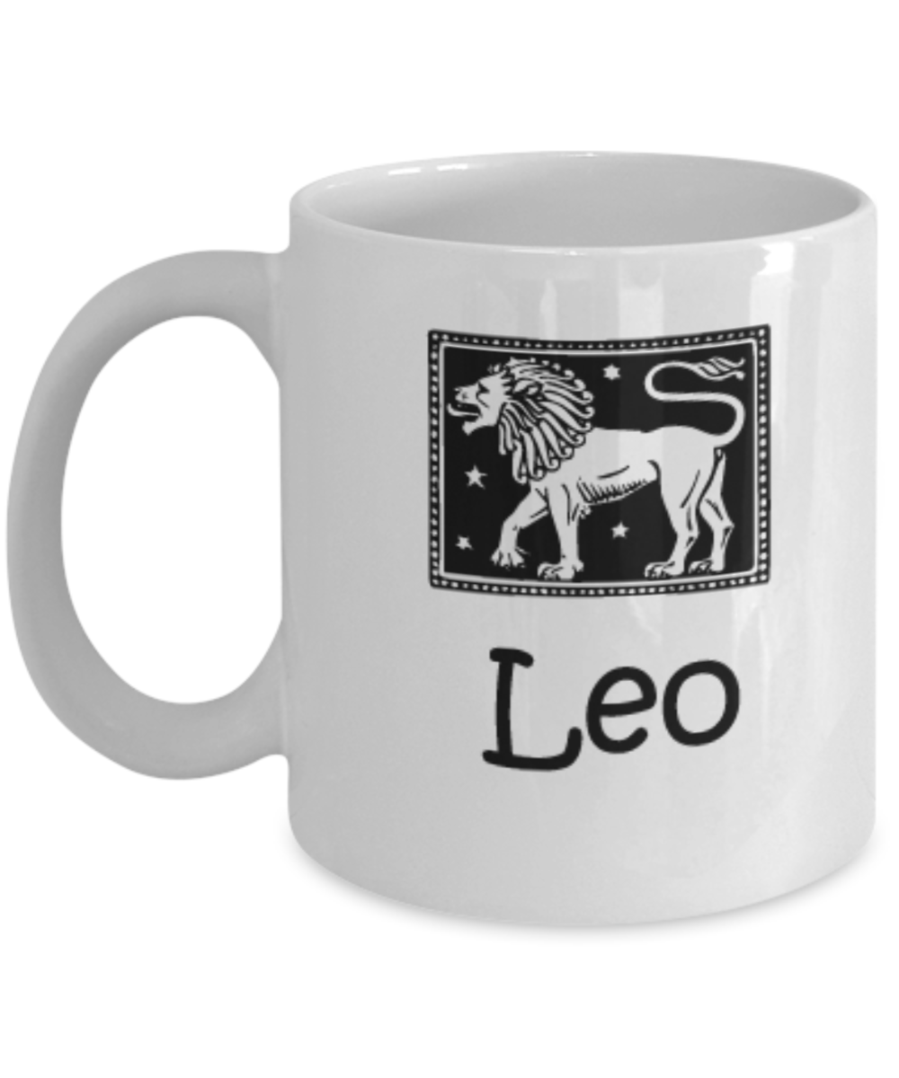 Leo Lion Zodiac- Leo Coffee Mug - Leo Zodiac Mug - Zodiac White coffee mugs 11 oz