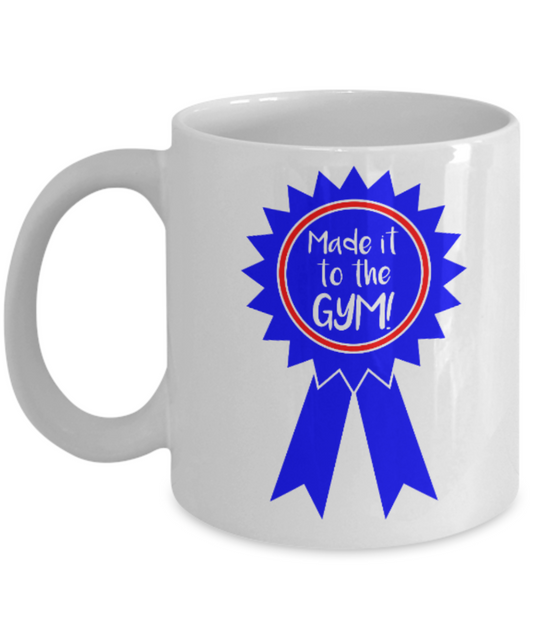 Longball Lovers mugs , Made it to the Gym - Black Coffee Mug Porcelain Tea Cup 11 oz - Great Gift