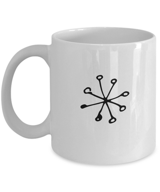 Christmas Doodles Circle coffee Mugs - Funny Christmas White coffee mugs 11 oz