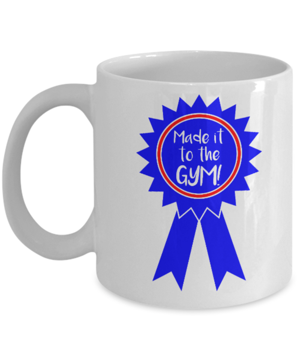 Longball Lovers mugs , Made it to the Gym - White Coffee Mug Porcelain Tea Cup 11 oz - Great Gift