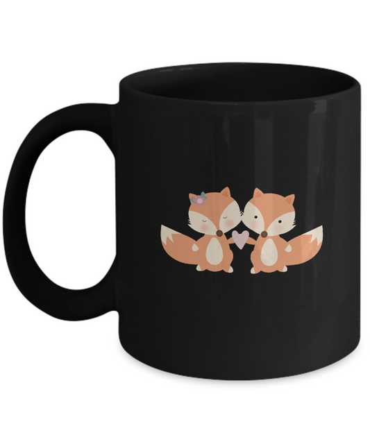 Fox Love Black coffee Mugs - Funny Valentines day Gifts Black coffee mugs 11 oz