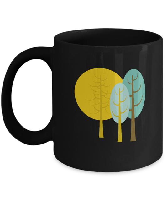 Leaves Tree Black Mugs - Funny Christmas Kids Gifts Best Office Mug & Birthday Gifts 11 oz