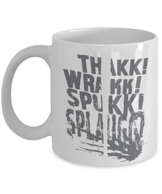 Plants vs zombies gift box mugs , Thakki Wrakki Spukki Sound Effects - White Coffee Mug Porcelain Tea Cup 11 oz - Great Gift