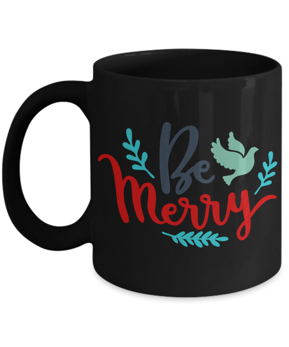 Nightnare before christmas mug - Be Merry - Funny Christmas Gifts Mugs, Christmas Gifts for family Ceramic Cup Black, Funny Mugs Gift Ideas 11 Oz