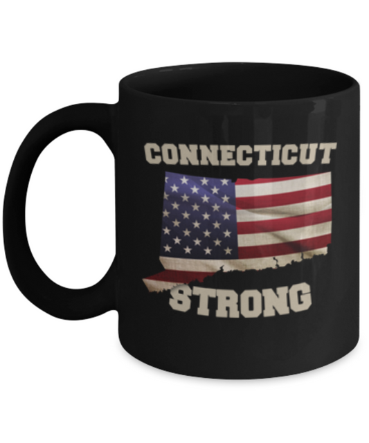 Connecticut State coffee coffee mug - Porcelain Black Funny  Black coffee mugs 11 oz